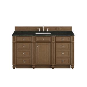 Bristol 60" Single Vanity, Saddle Brown, w/ 3 CM Phantome Eclos Top
