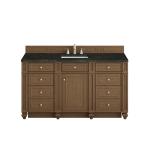 Bristol 60" Single Vanity, Saddle Brown, w/ 3 CM Phantome Eclos Top