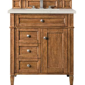 Brittany 30" Single Vanity, Saddle Brown, w/ 3 CM Siberian Silestone Top