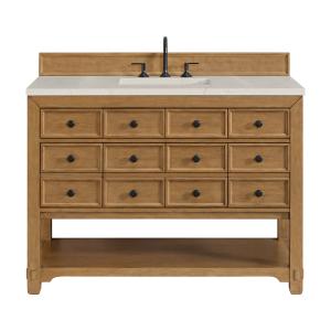 Malibu 48" Single Vanity, Amber Birch, w/ 3 CM Siberian Silestone Top