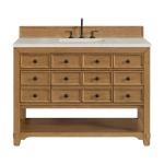 Malibu 48" Single Vanity, Amber Birch, w/ 3 CM Siberian Silestone Top