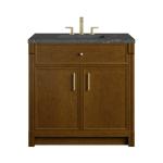 Bellshire 36" Single Vanity, Honey Oak w/ 3 CM Parisien Bleu Silestone Top