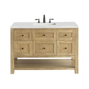 Breckenridge 48" Single Vanity, Light Natural Oak w/ 3 CM Ethereal Noctis Top w/FreePower Wireless Charger