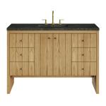 Hudson 48" Single Vanity, Light Natural Oak, w/ 3 CM Phantome Eclos Top