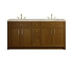 Bellshire 72" Double Vanity, Honey Oak w/ 3 CM Tajnar Eclos Top