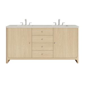 Gracyn 72" Double Vanity, Coastal Driftwood, w/ 3 CM Siberian Silestone Top w/FreePower Wireless Charger