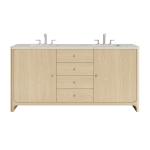 Gracyn 72" Double Vanity, Coastal Driftwood, w/ 3 CM Siberian Silestone Widespread Top