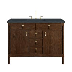 Kinnsden 48" Single Vanity, Sable Oak w/ 3 CM Charcoal Soapstone Silestone Top
