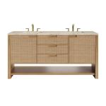 Solene 72" Double Vanity, Seaside Oak, w/ 3 CM Tajnar Eclos Top