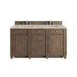 Bristol 60" Double Vanity, Whitewashed Walnut, w/ 3 CM Tajnar Eclos Top