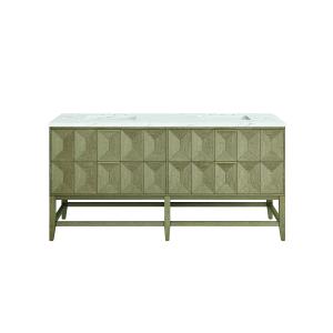 Emmeline 72" Double Vanity, Pebble Oak w/ 3 CM Ethereal Noctis Top w/FreePower Wireless Charger