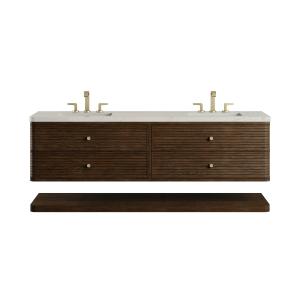 Allamari 72" Double Vanity, Sable w/ 3 CM Siberian Silestone Top w/FreePower Wireless Charger