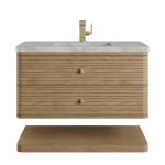 Allamari 36" Single Vanity, Dune Mist w/ Single Hole 3 CM Victorian Silver Silestone Top