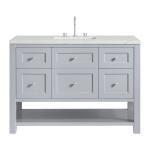 Breckenridge 48" Single Vanity, Serenity Blue, w/ 3 CM Ethereal Noctis Quartz Top w/FreePower Wireless Charger