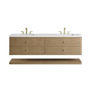 Allamari 72" Double Vanity, Dune Mist w/ 3 CM White Zeus Silestone Top
