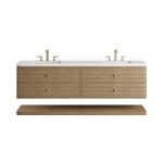 Allamari 72" Double Vanity, Dune Mist w/ 3 CM White Zeus Silestone Top