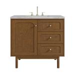 Laurent 36" Single Vanity, Honey Oak w/ 3 CM Victorian Silver Silestone Top