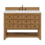 Malibu 48" Single Vanity, Amber Birch w/ 3 CM Ethereal Noctis Silestone Top w/ FreePower Wireless Charger