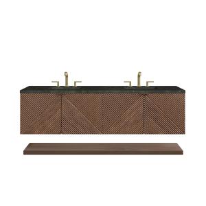 Marcello 72" Double Vanity, Chestnut, w/ 3 CM Phantome Eclos Top