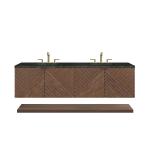 Marcello 72" Double Vanity, Chestnut, w/ 3 CM Phantome Eclos Top