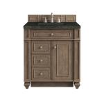 Bristol 30" Single Vanity, Whitewashed Walnut, w/ 3 CM Phantome Eclos Top