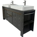 63" Freestanding Double Vanities Ebony