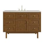 Laurent 48" Single Vanity, Honey Oak w/ 3 CM Siberian Silestone Top w/FreePower Wireless Charger