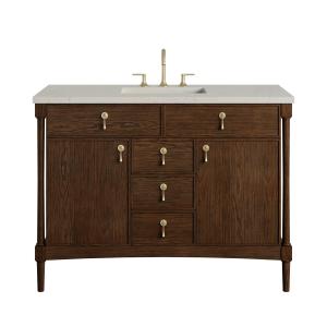 Kinnsden 48" Single Vanity, Sable Oak w/ 3 CM Siberian Silestone Top