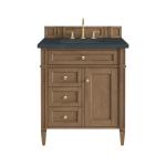 Brittany 30" Single Vanity, Pecan w/ 3 CM Charcoal Soapstone Silestone Top