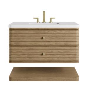 Allamari 36" Single Vanity, Dune Mist w/ 3 CM White Zeus Silestone Top