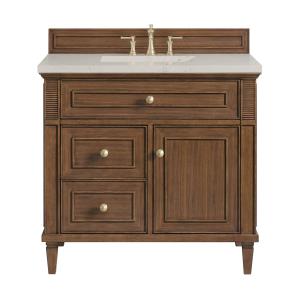 Lorelai 36" Single Vanity, Mid-Century Walnut, w/ 3 CM Siberian Silestone Top