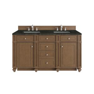 Bristol 60" Double Vanity, Saddle Brown, w/ 3 CM Phantome Eclos Top