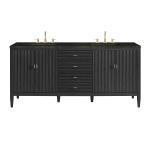 Myrrin 72" Vanity, Carbon Oak, w/ 3 CM Phantome Eclos Top