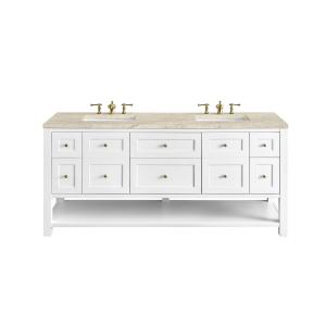 Breckenridge 72" Double Vanity, Bright White, w/ 3 CM Tajnar Eclos Top