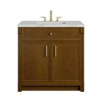 Bellshire 36" Single Vanity, Honey Oak w/ 3 CM Ethereal Noctis Silestone Top