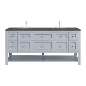 Breckenridge 72" Double Vanity, Serenity Blue w/ 3 CM Parisien Bleu Top w/FreePower Wireless Charger