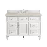 Lorelai 48" Single Vanity, Bright White, w/ 3 CM Siberian Silestone Top