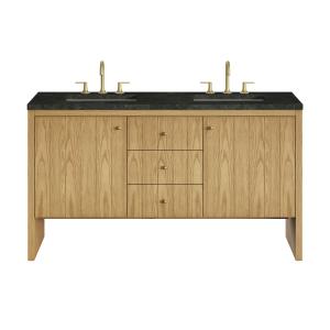 Hudson 60" Double Vanity, Light Natural Oak, w/ 3 CM Phantome Eclos Top