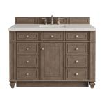 Bristol 48" Single Vanity, Whitewashed Walnut, w/ 3 CM Siberian Silestone Top w/FreePower Wireless Charger