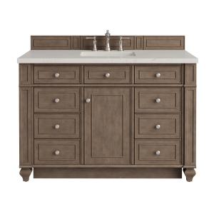 Bristol 48" Single Vanity, Whitewashed Walnut, w/ 3 CM Siberian Silestone Top w/FreePower Wireless Charger