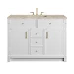 Bellshire 48" Single Vanity, Bright White w/ 3 CM Tajnar Eclos Top
