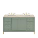 Chicago 60" Double Vanity, Smokey Celadon, w/ 3 CM Tajnar Eclos Top