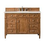 Brittany 48" Single Vanity, Saddle Brown, w/ 3 CM Siberian Silestone Top w/FreePower Wireless Charger