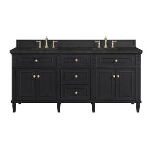 Lorelai 72" Double Vanity, Black Onyx, w/ 3 CM Phantome Eclos Top