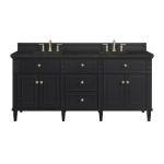 Lorelai 72" Double Vanity, Black Onyx, w/ 3 CM Phantome Eclos Top