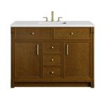 Bellshire 48" Single Vanity, Honey Oak w/ 3 CM White Zeus Silestone Top