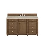 Bristol 60" Single Vanity, Saddle Brown, w/ 3 CM Tajnar Eclos Top