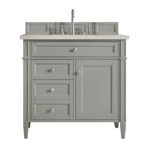 Brittany 36" Single Vanity, Urban Gray, w/ 3 CM Siberian Silestone Top