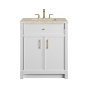 Bellshire 30" Single Vanity, Bright White w/ 3 CM Tajnar Eclos Top