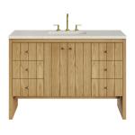 Hudson 48" Single Vanity, Light Natural Oak, w/ 3 CM Siberian Silestone Top w/FreePower Wireless Charger